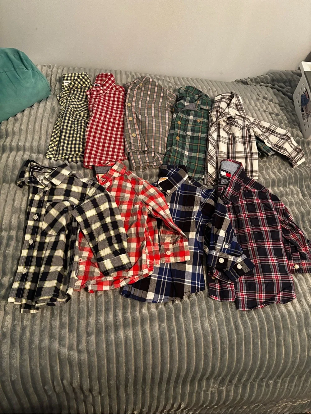 Large lot of Name Brand 12-18 months boys flannel shirts